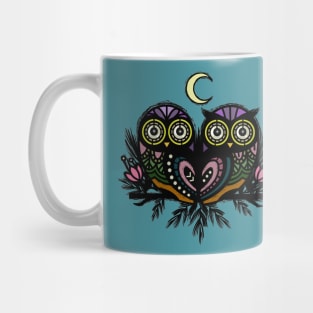 A Perfect Pair Of Midnight Moonlit Owls Mug